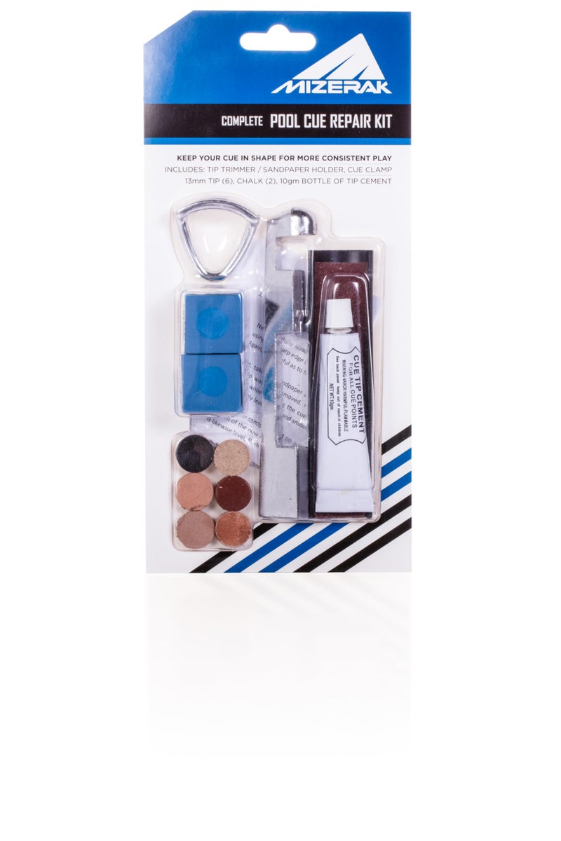 Mizerak Pool Cue Tip Repair Kit â€“ Billiards Kit with Replacement Tips, Cement, Clamp, Chalk & Shaping Tools â€“ Complete Cue Maintenance Set - Image 3