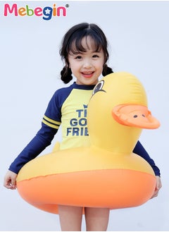 MEBEGIN Duck Shape Inflatable Pool Float, Cartoon Swimming Ring for Kids, Swimming Pool Flotage Lounge Toy, Made of High-quality PVC Material, Easy to Carry and Store, Great Playmate in Summer  - Image 3