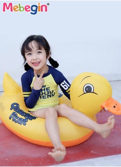 MEBEGIN Duck Shape Inflatable Pool Float, Cartoon Swimming Ring for Kids, Swimming Pool Flotage Lounge Toy, Made of High-quality PVC Material, Easy to Carry and Store, Great Playmate in Summer  - Image 4