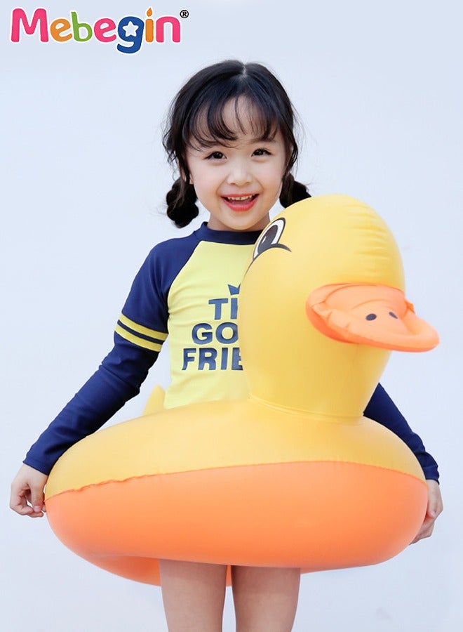 MEBEGIN Duck Shape Inflatable Pool Float, Cartoon Swimming Ring for Kids, Swimming Pool Flotage Lounge Toy, Made of High-quality PVC Material, Easy to Carry and Store, Great Playmate in Summer  - Image 3