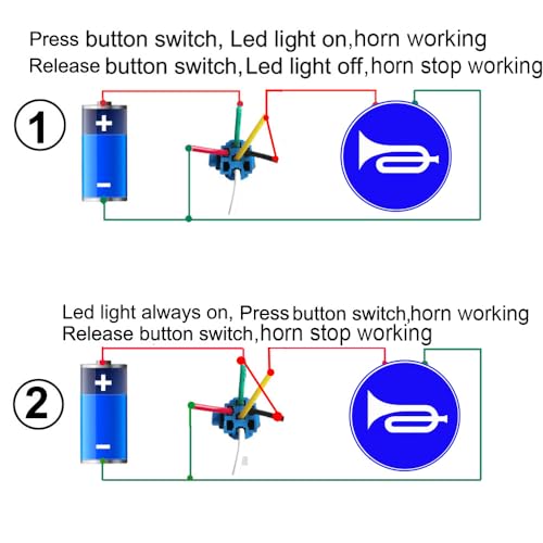 Gebildet زر ضغط معدني مقاوم للماء 12V-24V/5A بحجم 16 مم مع ضوء LED أزرق للسيارة والقارب - Image 4