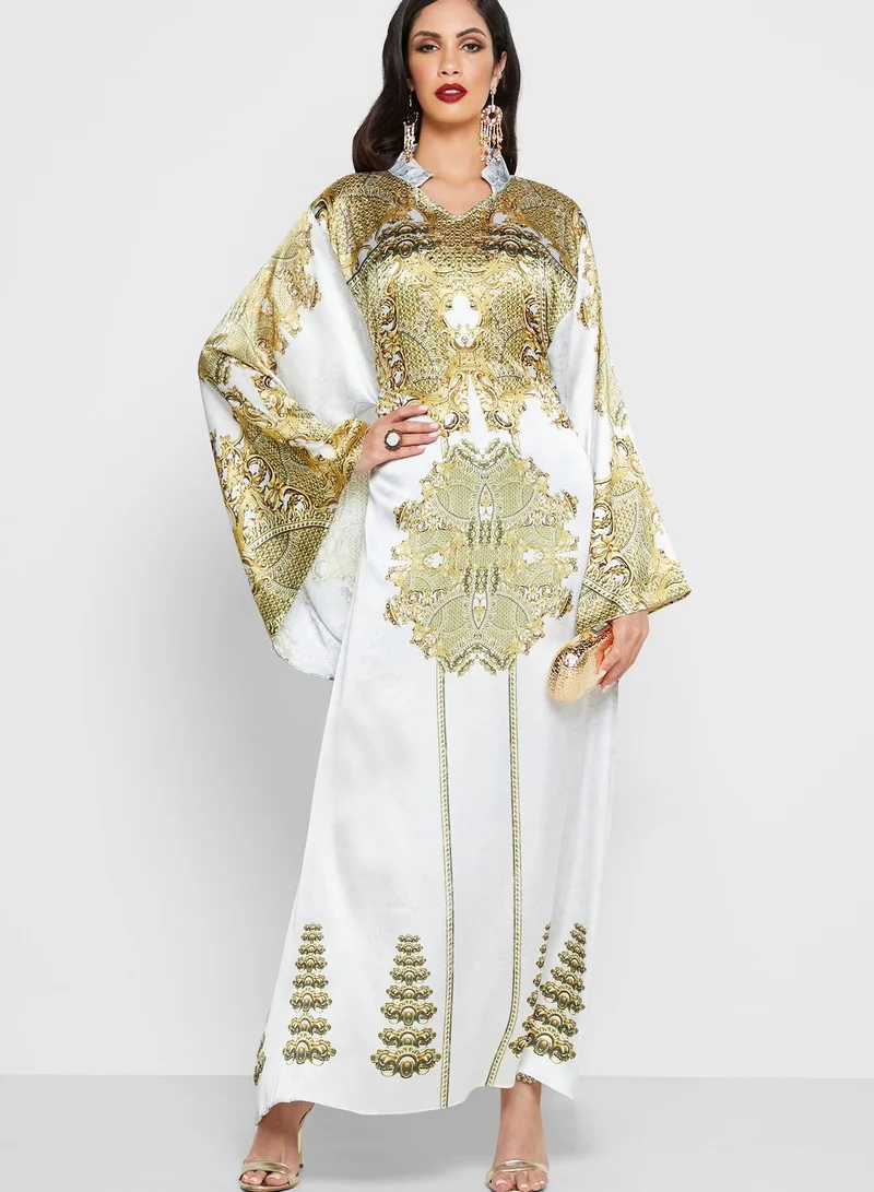 hayas closet Printed Jalabiya