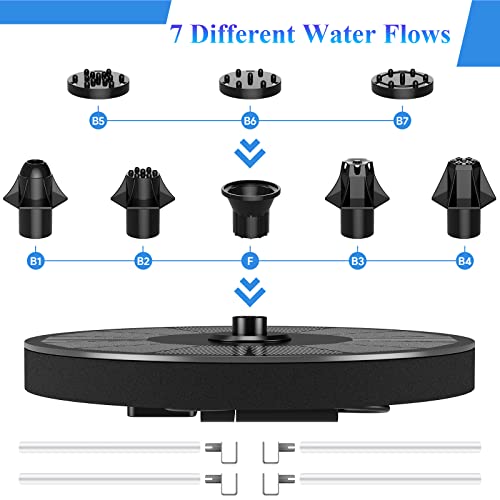 AUTGA Solar Fountain, Floating Solar Powered Water Fountain Pump for Bird Bath, Garden, Pond, Pool, Outdoor Solar Founatin (2.5W) - Image 4