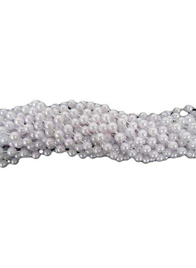 Mardi Gras Spot 33 Inch 7.5Mm Round Pearl White Mardi Gras Beads 6 Dozen (72 Necklaces)  - Image 1