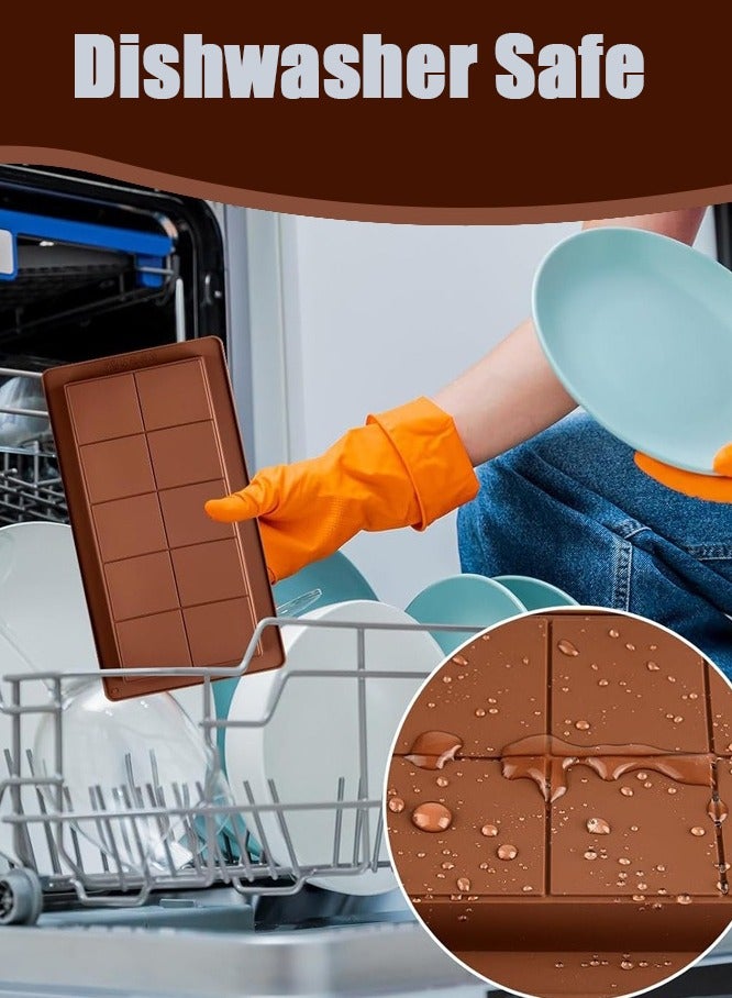 Deep Chocolate Bar Molds 2 Pack, Large and Thick Silicone Chocolate Bar Molds for Stuffed Bar, Big Chocolate Candy Bar Mold for Filling Knafeh Pistachio Chocolate Bar,easy to clean - Image 3