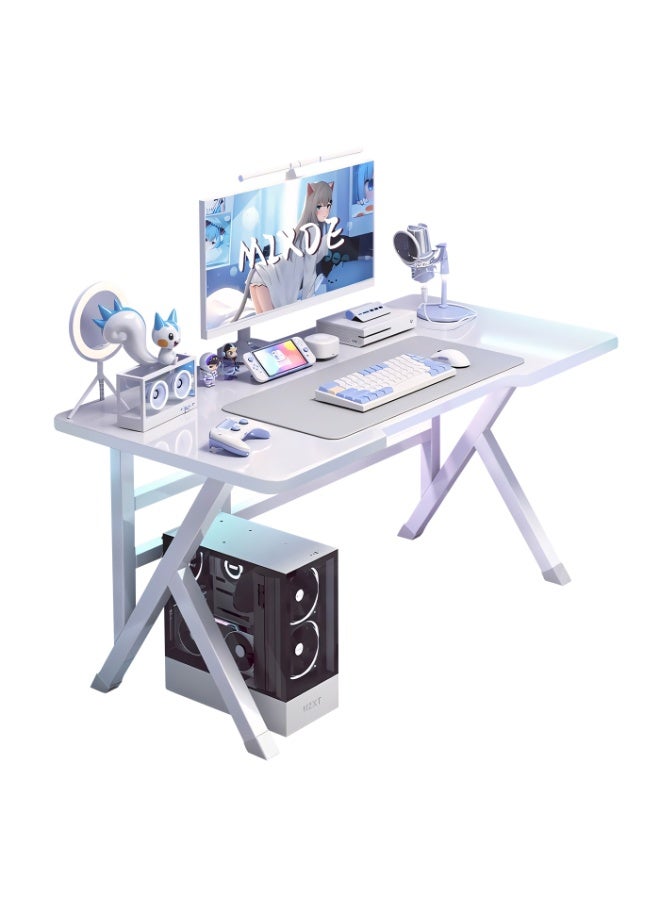 ميكسد مكتب للألعاب، مكتب مكتب منزلي، طاولة ألعاب بسيطة لطاولة غرفة نوم منزلية، محطة عمل للألعاب، مثالية لطاولة دراسة الكتابة للطلاب، أبيض - Image 1