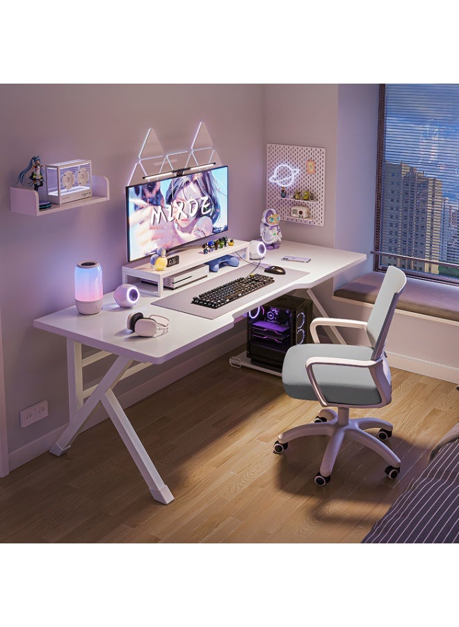 ميكسد مكتب للألعاب، مكتب مكتب منزلي، طاولة ألعاب بسيطة لطاولة غرفة نوم منزلية، محطة عمل للألعاب، مثالية لطاولة دراسة الكتابة للطلاب، أبيض - Image 4