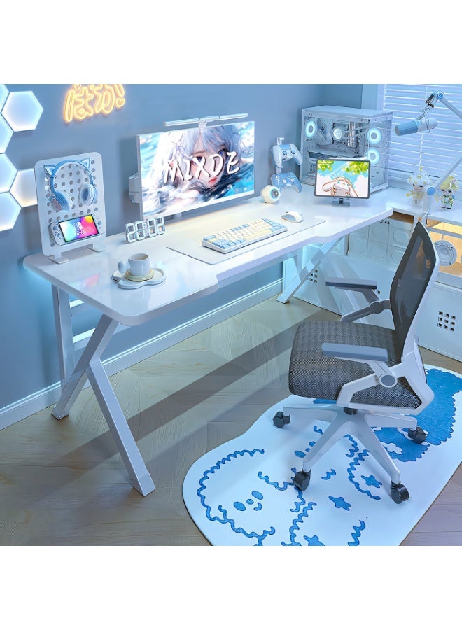 ميكسد مكتب للألعاب، مكتب مكتب منزلي، طاولة ألعاب بسيطة لطاولة غرفة نوم منزلية، محطة عمل للألعاب، مثالية لطاولة دراسة الكتابة للطلاب، أبيض - Image 2