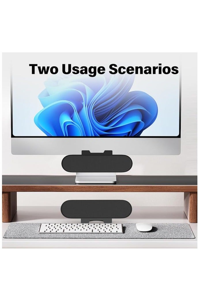 USB Sound Speaker Bar,Portable Computer Monitor Speaker with USB,Converter for PC,Small Soundbar for Phone,Notebook,PC,Laptop-Plug and Play (Black) - Image 4