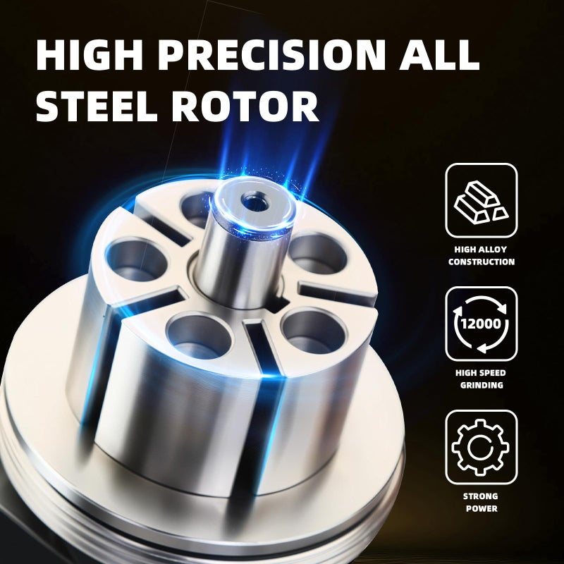 RYCUBRE Low noise 5/6 Inch DA Sander for Auto Body - Lightweight, Powerful random orbital air sanders, Noise Reduction Designâ€‹ pneumatic sander (6 inch with 12 pcs Sandpaper) - Image 5
