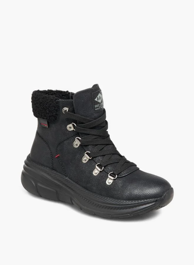 Lee Cooper Women's Solid Ankle Boots with Lace-Up Closure