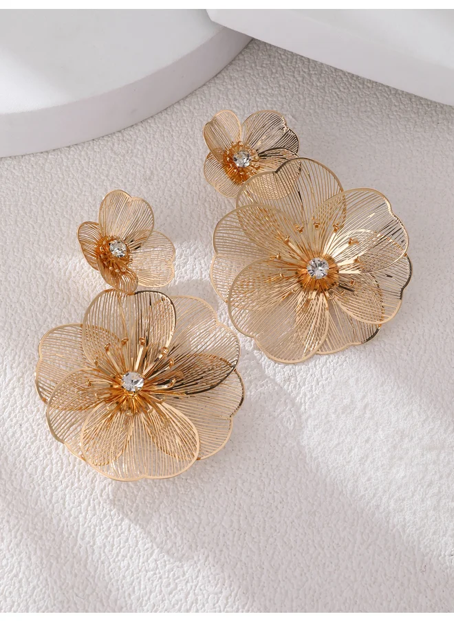 Take Two Take Two Textured Flower Earrings