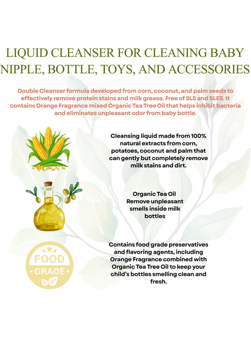 Enfant Organic Nipple & Bottle Liquid Cleaner 700ML PUMP Liquid Cleanser For Baby Accessories Baby Bottles, Nipples, And Toys Containing Organic Tea Tree Oil And A Double Cleanser Formula Dermatologically Tested  - Image 5