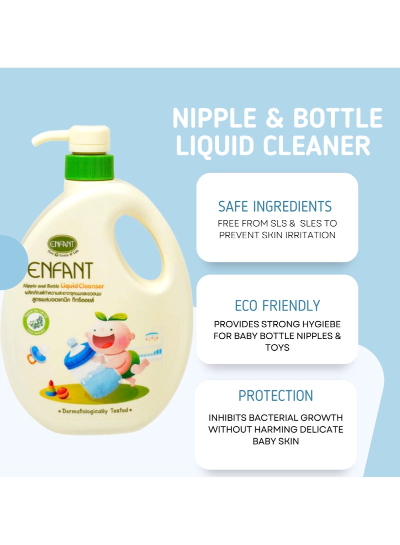 Enfant Organic Nipple & Bottle Liquid Cleaner 700ML PUMP Liquid Cleanser For Baby Accessories Baby Bottles, Nipples, And Toys Containing Organic Tea Tree Oil And A Double Cleanser Formula Dermatologically Tested  - Image 3