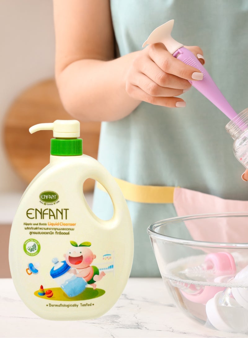 Enfant Organic Nipple & Bottle Liquid Cleaner 700ML PUMP Liquid Cleanser For Baby Accessories Baby Bottles, Nipples, And Toys Containing Organic Tea Tree Oil And A Double Cleanser Formula Dermatologically Tested  - Image 2