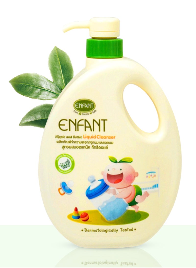 Enfant Organic Nipple & Bottle Liquid Cleaner 700ML PUMP Liquid Cleanser For Baby Accessories Baby Bottles, Nipples, And Toys Containing Organic Tea Tree Oil And A Double Cleanser Formula Dermatologically Tested  - Image 1