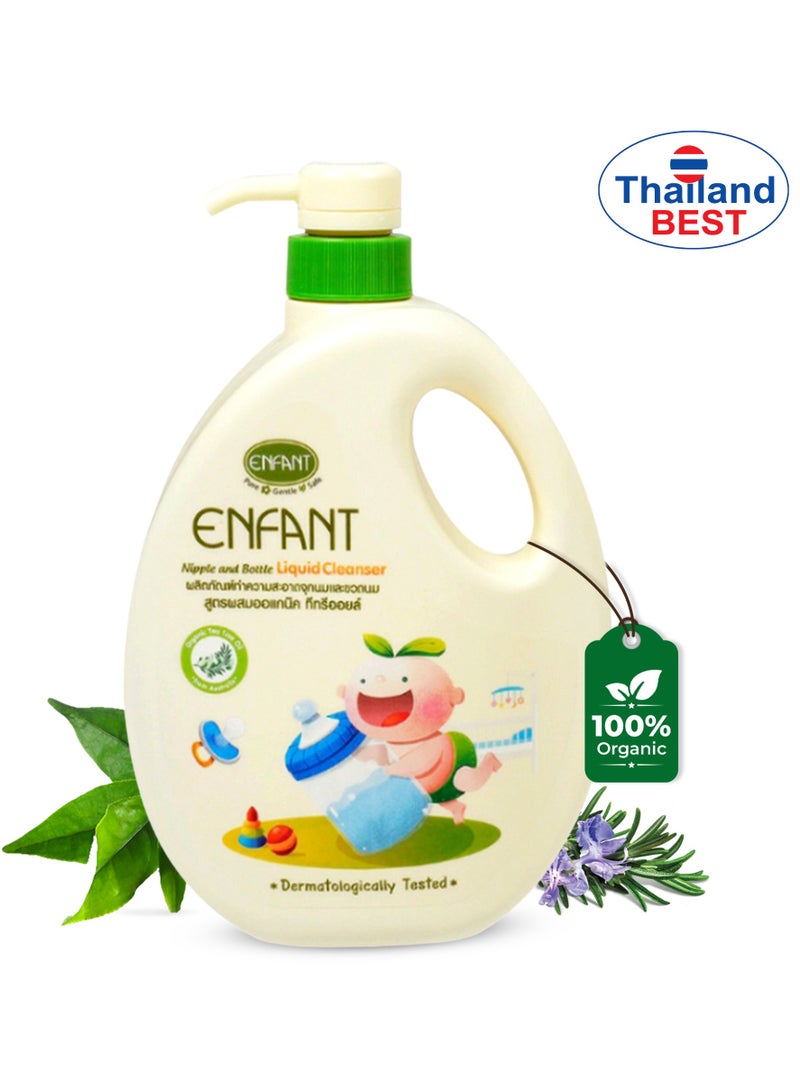 إنفانت منظف ​​سائل عضوي للحلمات والزجاجات سعة 700 مل منظف سائل لإكسسوارات الأطفال وزجاجات الأطفال والحلمات والألعاب يحتوي على زيت شجرة الشاي العضوي وتركيبة منظفة مزدوجة تم اختباره من قبل أطباء الجلدية - Image 1