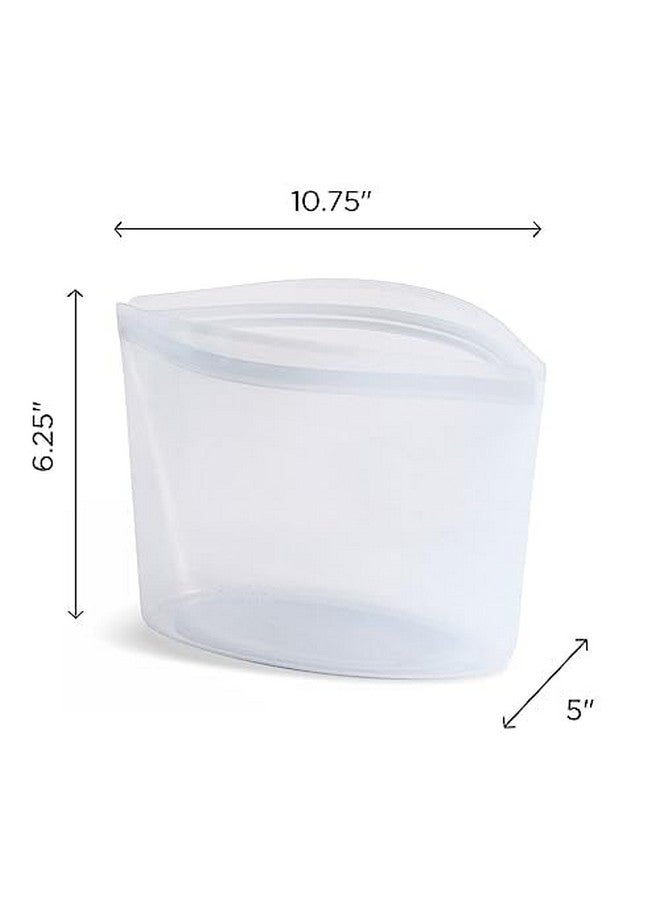 ستاشر وعاء تخزين طعام قابل لإعادة الاستخدام من السيليكون الفاخر من ستاشر، شفاف، آمن للاستخدام في الميكروويف والطهي بالتفريغ وغسالة الأطباق والفرن والفريزر، خالٍ من مادة BPA، مانع للتسرب، صديق للبيئة، وعاء بسعة 6 أكواب - Image 1