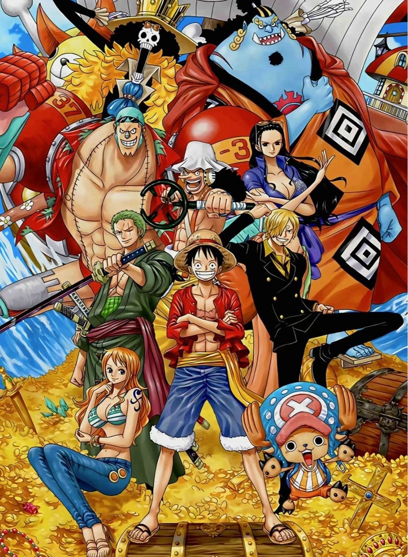 EBMINI One Piece King Puzzle Cartoon Welfare 1000 Pieces With Photo Frame 