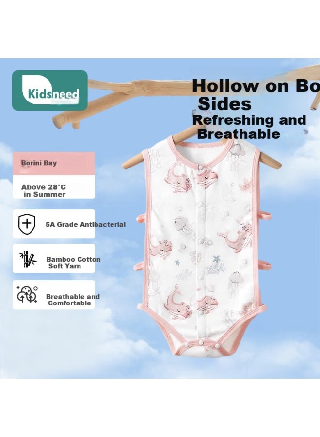 Kidsneed Baby Clothes Summer Pipa Bodysuit Bamboo Cotton Newborn Romper Baby Onesie Crawling Suit Children's Sleeping Bag Size 90 - Image 1