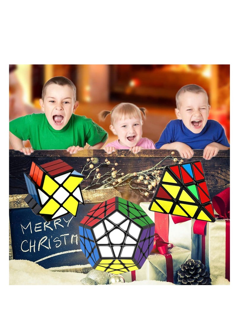 KASTWAVE Speed Cube Set, Pyramid Dodecahedron Windmill Cube, Magic Puzzle Cubes Collection for Kids & Adults 3 Pack - Image 2