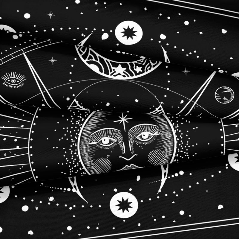 Bedbay Sun and Moon Comforter Set King Size Boho Hippie Bedding Trippy Cosmos Celestial Decor Soft Cozy Galaxy Bed Set 8 Pcs King Bed in a Bag Black and White Galaxy Comforter Set(White King) - Image 4