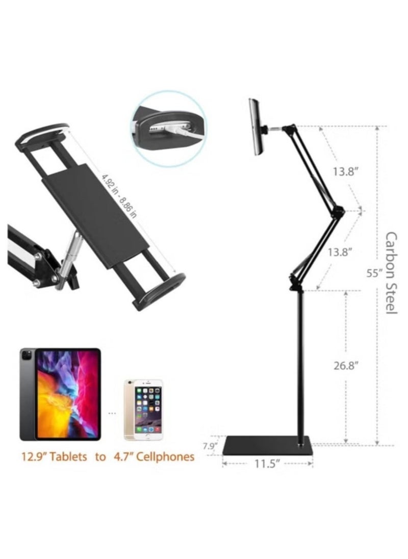Adjustable Floor Tablet Stand - Universal Holder for Phones and Tablets with 360° Flexibility - Image 2