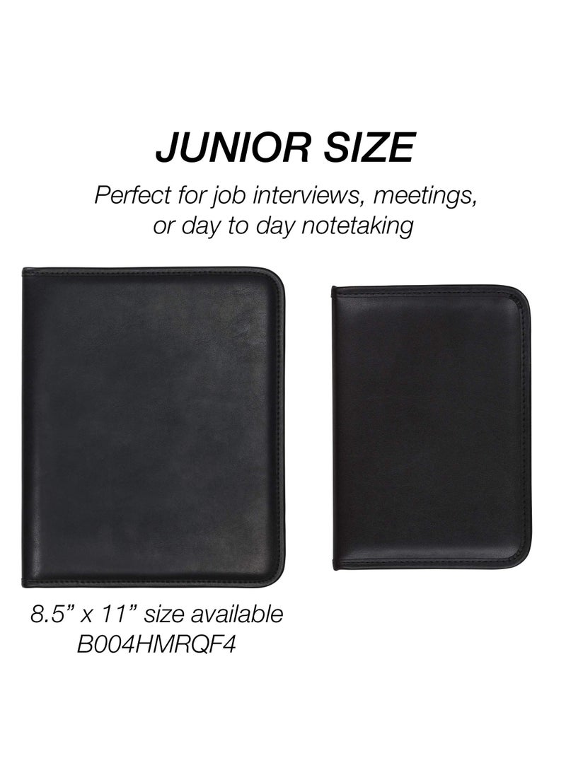 Samsill Samsill Professional Padfolio, Faux-Leather Mini Portfolio, with 5 x 8 Writing Pad, Black  - Image 2