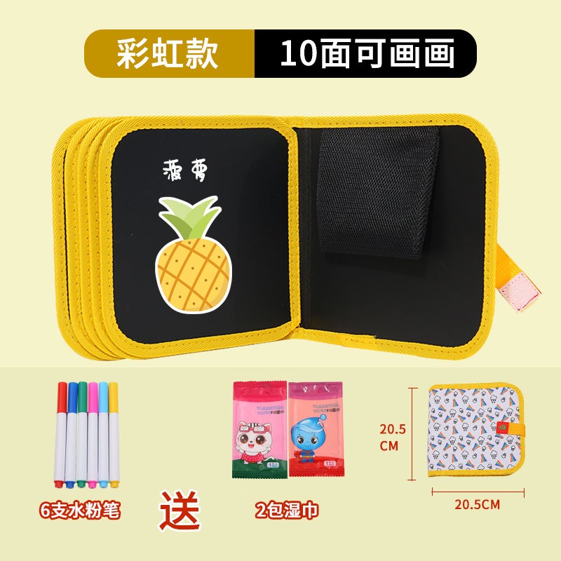 Children'S Erasable Drawing Board Graffiti Writing Blackboard Portable Double-Sided Small Blackboard Water Chalk Painting Book Home Picture Album - Image 1