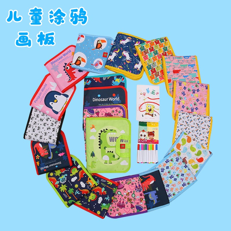 Children'S Erasable Drawing Board Graffiti Writing Blackboard Portable Double-Sided Small Blackboard Water Chalk Painting Book Home Picture Album - Image 4