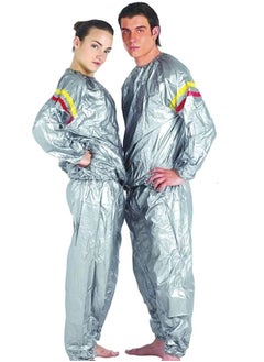 AS SEEN ON TV PVC Body Slimming Sauna Suit For Unisex, Silver  - Image 1