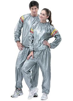 AS SEEN ON TV PVC Body Slimming Sauna Suit For Unisex, Silver  - Image 4