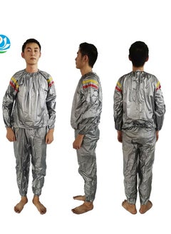 AS SEEN ON TV PVC Body Slimming Sauna Suit For Unisex, Silver  - Image 3