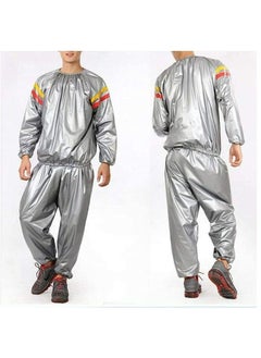 AS SEEN ON TV PVC Body Slimming Sauna Suit For Unisex, Silver  - Image 2