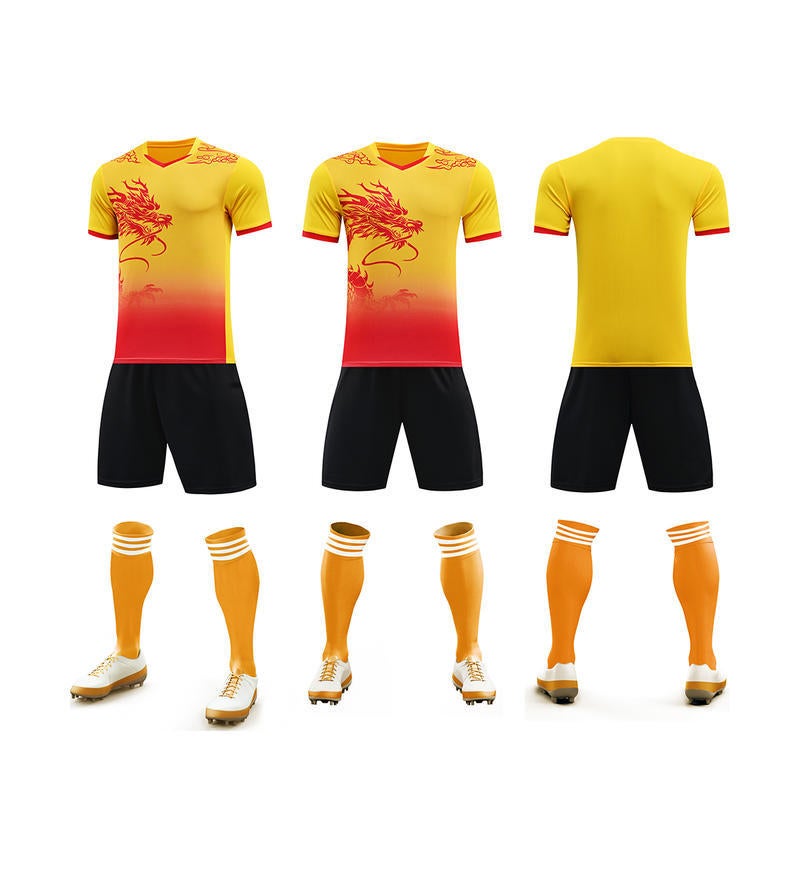 Football Clothing Suit Dragon Pattern Training Clothing Short Sleeve Dragon Boat Race Sports Suit Competition Dragon Boat Race Team Uniform - Image 1