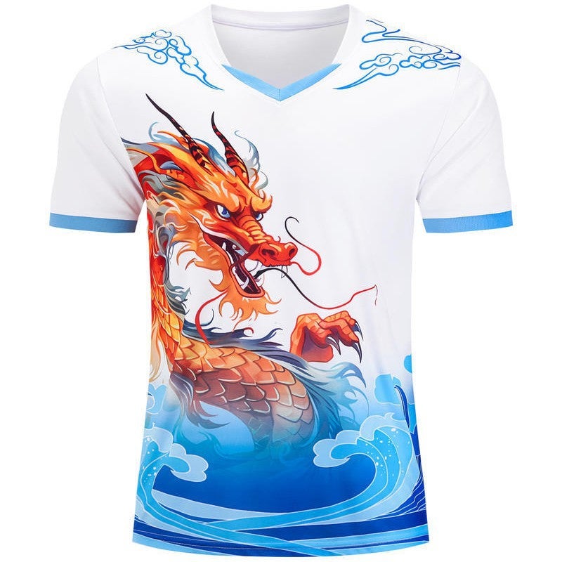 Football Clothing Suit Dragon Pattern Training Clothing Short Sleeve Dragon Boat Race Sports Suit Competition Dragon Boat Race Team Uniform - Image 5
