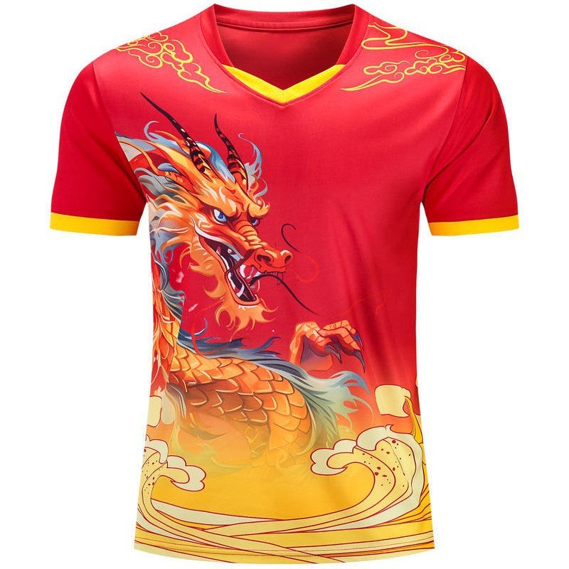 Football Clothing Suit Dragon Pattern Training Clothing Short Sleeve Dragon Boat Race Sports Suit Competition Dragon Boat Race Team Uniform - Image 3