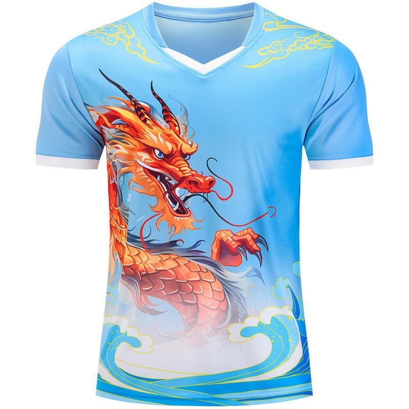 Football Clothing Suit Dragon Pattern Training Clothing Short Sleeve Dragon Boat Race Sports Suit Competition Dragon Boat Race Team Uniform - Image 4