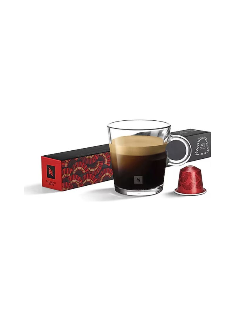 Nespresso Shanghai Lungo Espresso Coffee 10 Capsules Sleeve Original Line