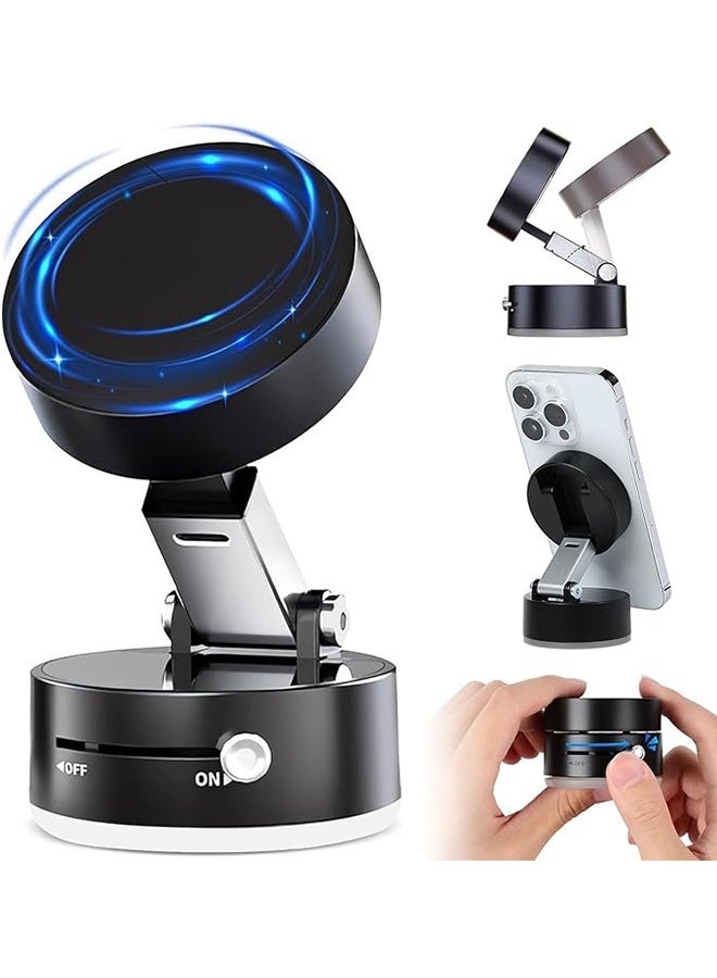 كأس شفط مغناطيسي تفريغ حامل هاتف السيارة، 360° قابل للطي والطي حامل هاتف، استخدام حر اليدين، متوافق مع ماغ آمن جبل السيارة - Image 1