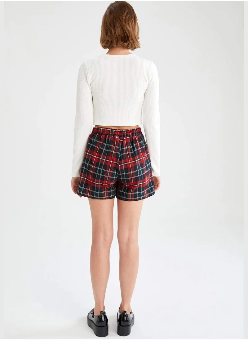 DeFacto Check Patterned Mini Short Skirt