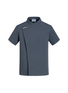 NIBEMINENT High-End Chef Uniform Short-Sleeved Summer Hotel Restaurant Baking Restaurant Kitchen Stretch Hot Pot Chef Overalls Men  - Image 1