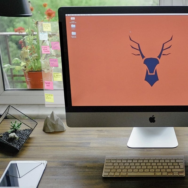 JYNHOOR Multifunctional Computer Monitor Standby Message Board - Transparent Computer Side Panel/Memo Creative Display Side Panel,1Set (Left & Right) - Image 2