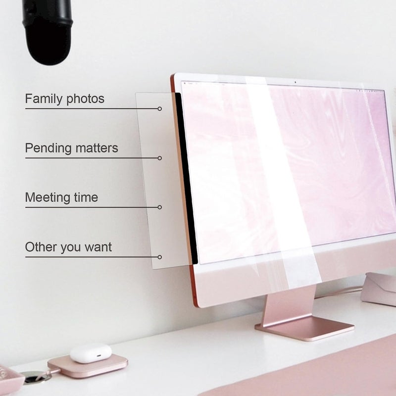 JYNHOOR Multifunctional Computer Monitor Standby Message Board - Transparent Computer Side Panel/Memo Creative Display Side Panel,1Set (Left & Right) - Image 5