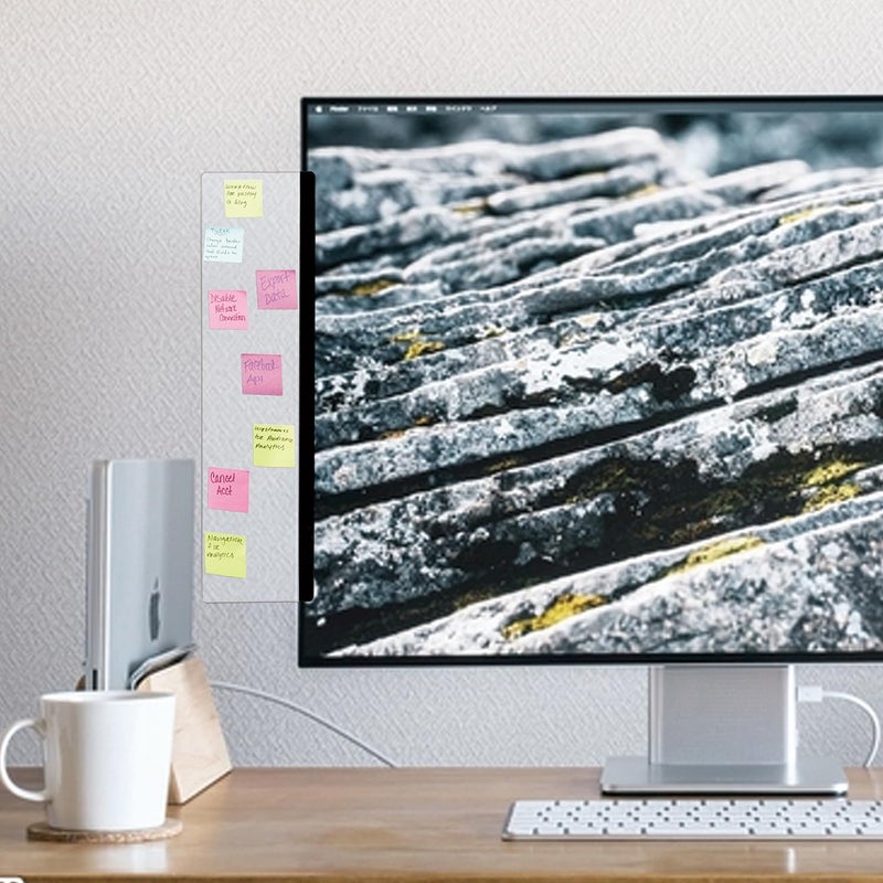 JYNHOOR Multifunctional Computer Monitor Standby Message Board - Transparent Computer Side Panel/Memo Creative Display Side Panel,1Set (Left & Right) - Image 4