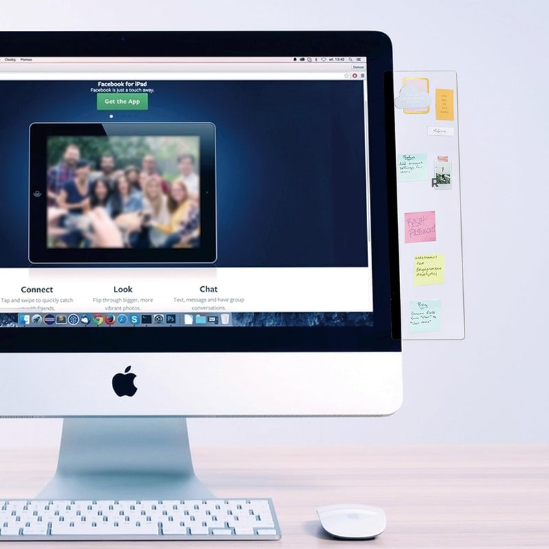 JYNHOOR Multifunctional Computer Monitor Standby Message Board - Transparent Computer Side Panel/Memo Creative Display Side Panel,1Set (Left & Right) - Image 1