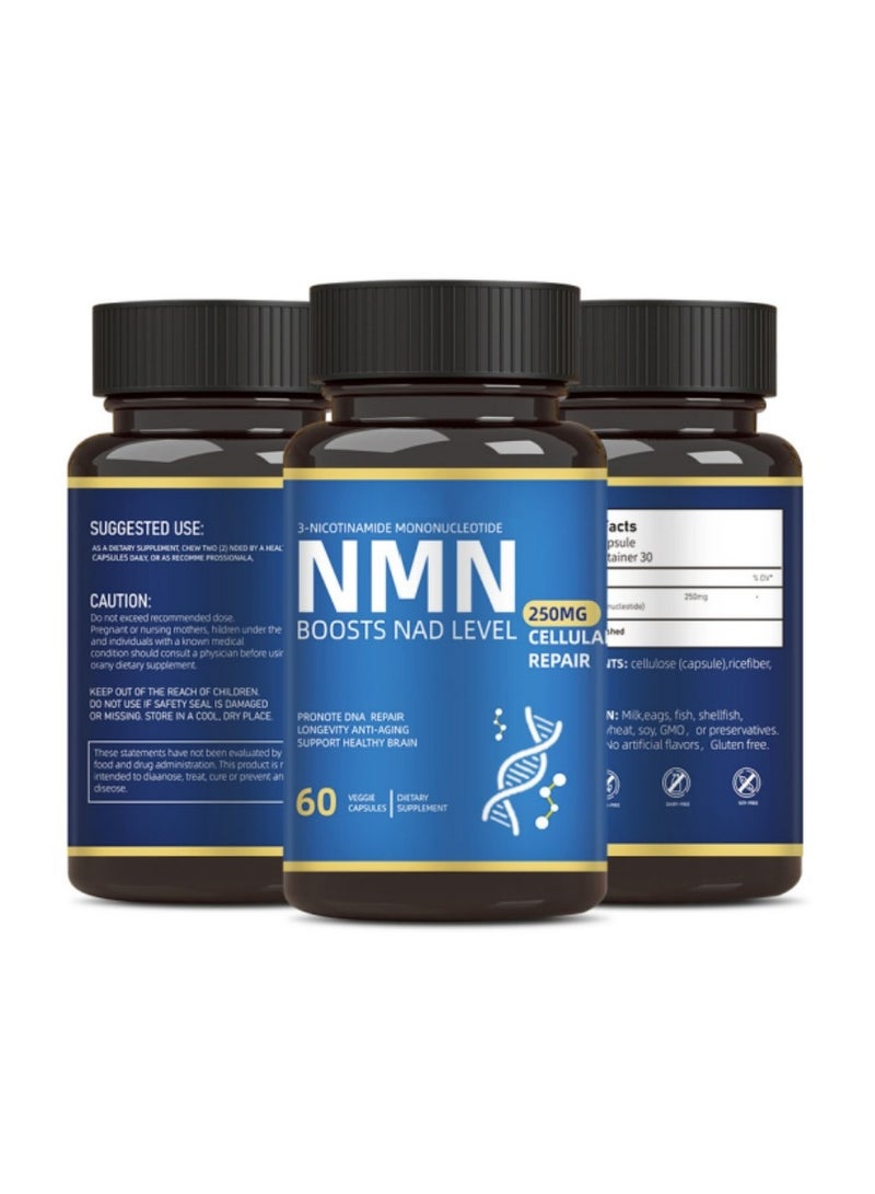 مااك10 فورميولاز ليبوسومال NMNH (أحادي نوكليوتيد ثنائي هيدرونيكوتيناميد) - بديل ممتاز لـ NMN، معزز عالي النقاء لـ NAD+ لمكافحة الشيخوخة، وتعزيز طاقة الخلايا، والتركيز الذهني، ودعم الإدراك - 60 كبسولة (250 ملغ لكل كبسولة) - Image 5