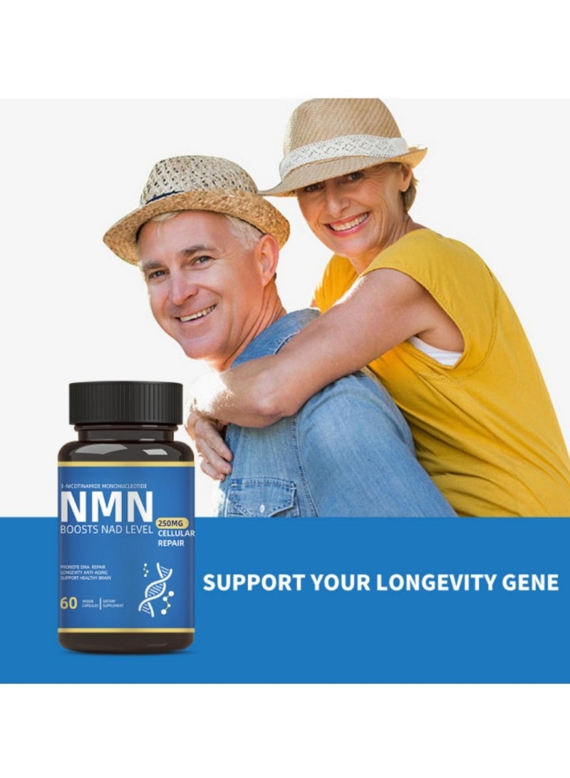 مااك10 فورميولاز ليبوسومال NMNH (أحادي نوكليوتيد ثنائي هيدرونيكوتيناميد) - بديل ممتاز لـ NMN، معزز عالي النقاء لـ NAD+ لمكافحة الشيخوخة، وتعزيز طاقة الخلايا، والتركيز الذهني، ودعم الإدراك - 60 كبسولة (250 ملغ لكل كبسولة) - Image 2