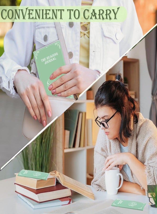 مجموعة من 6 دفاتر قراءة لمحبي الكتب، تحتوي كل عبوة على 18 مراجعة كتاب، سجل قراءة مع صفحات للمراجعة، دفتر صغير للكتب 3.5 بوصة × 6 بوصة، هدية مثالية لمحبي الكتب، أخضر، 20 ورقة، صفحات داخلية مزدوجة 80 جرامًا للمتر المربع. - Image 4
