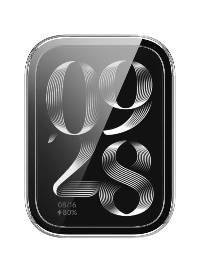 PC Full Coverage Protective Watch Case Cover Tempered Glass Screen Protector Compatible with Xiaomi Smart Band 9 Pro/8 Pro PC (Clear) - Image 3